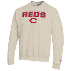 Oatmeal Cincinnati Reds Champion Eco Powerblend Sweatshirt