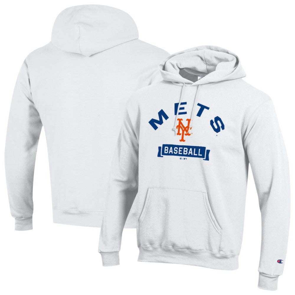 White New York Mets Champion Eco Powerblend Hoodie
