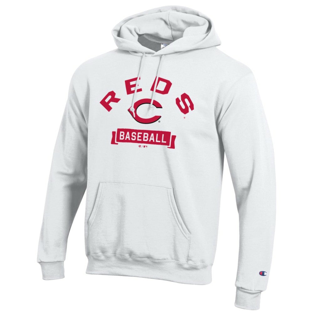 White Cincinnati Reds Champion Eco Powerblend Hoodie