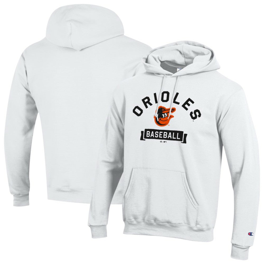 White Baltimore Orioles Champion Eco Powerblend Hoodie