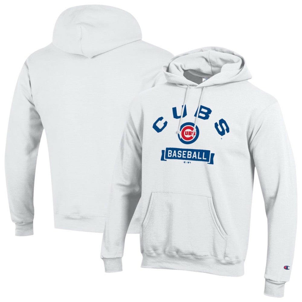 White Chicago Cubs Champion Eco Powerblend Hoodie