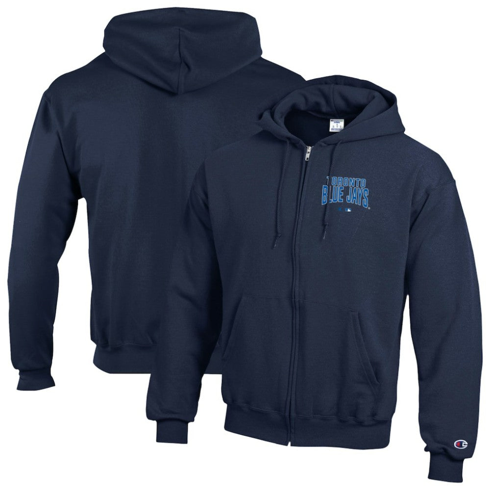 Navy Toronto Blue Jays Champion Eco Powerblend Full-Zip Hoodie