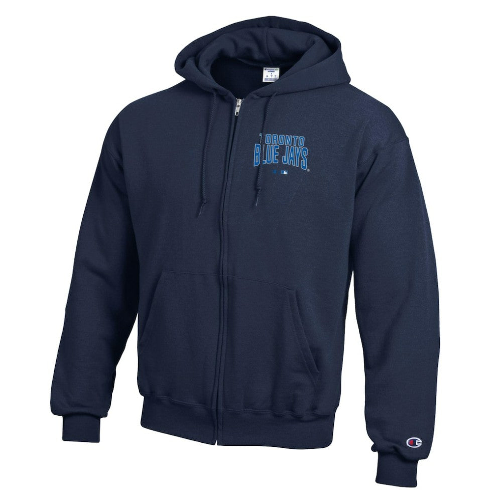 Navy Toronto Blue Jays Champion Eco Powerblend Full-Zip Hoodie