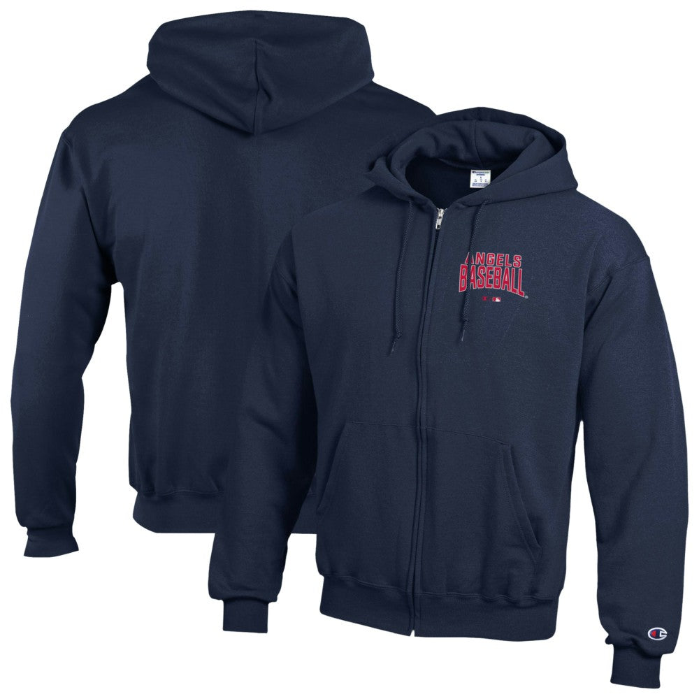 Navy Los Angeles Angels Champion Eco Powerblend Full-Zip Hoodie