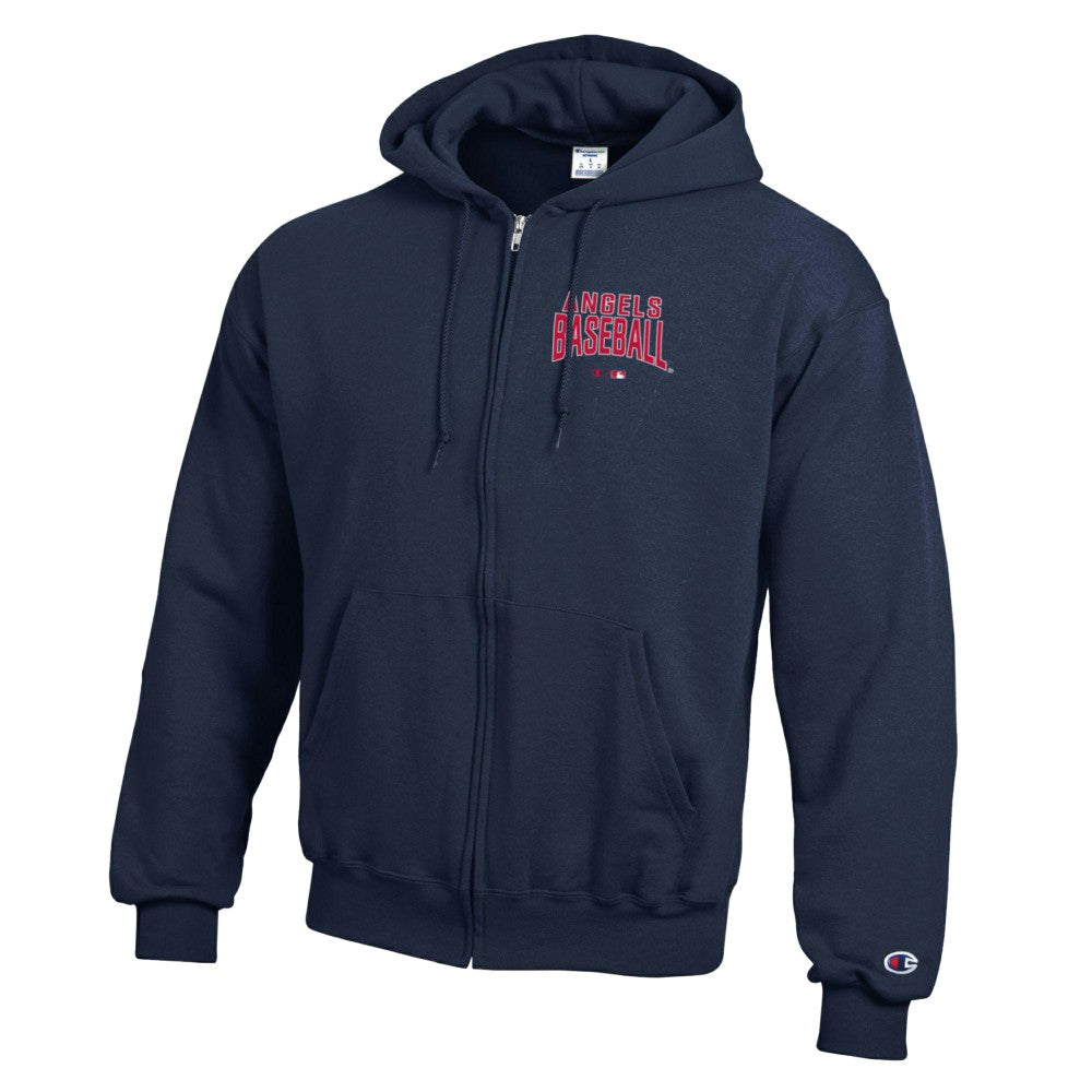 Navy Los Angeles Angels Champion Eco Powerblend Full-Zip Hoodie