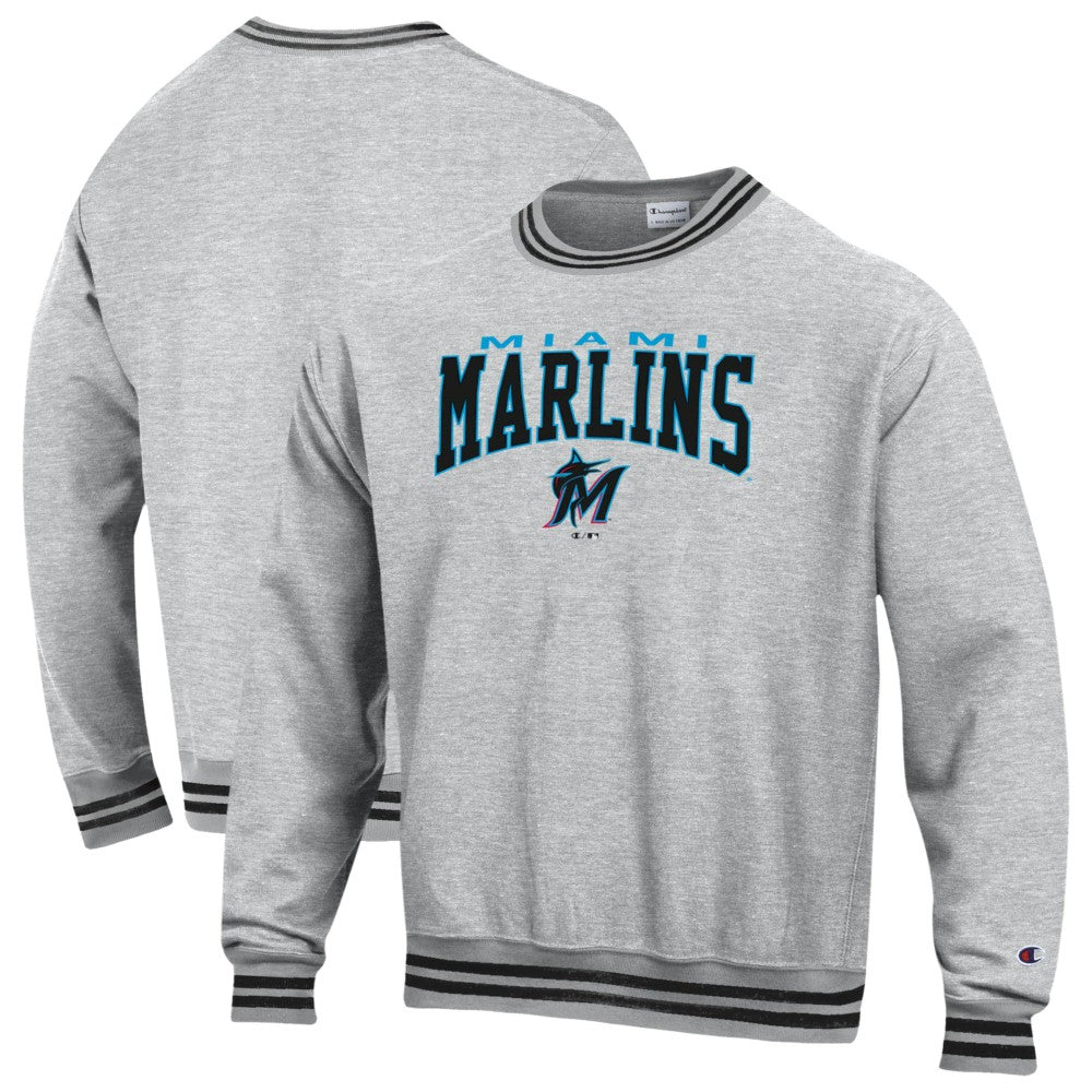 Black Miami Marlins Champion Reverse Weave Sweatshirt