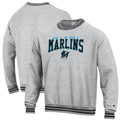 Black Miami Marlins Champion Reverse Weave Sweatshirt