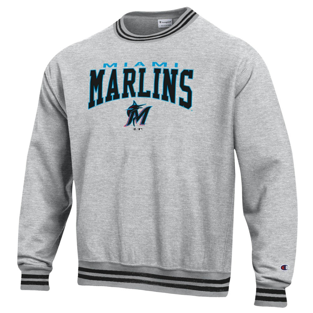 Black Miami Marlins Champion Reverse Weave Sweatshirt