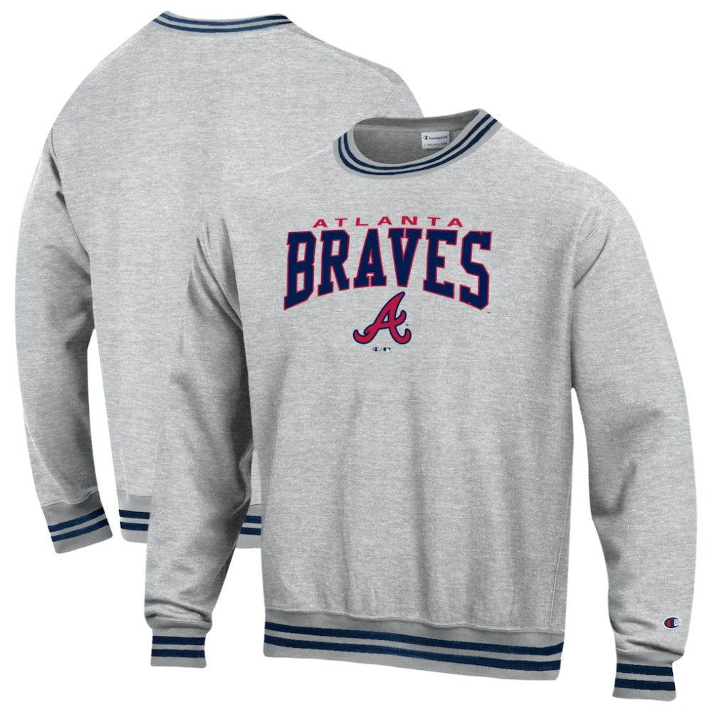 Navy Atlanta Braves Champion Reverse Weave Sweatshirt