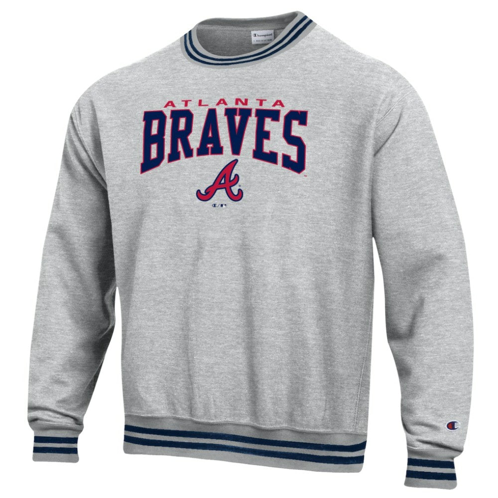 Navy Atlanta Braves Champion Reverse Weave Sweatshirt