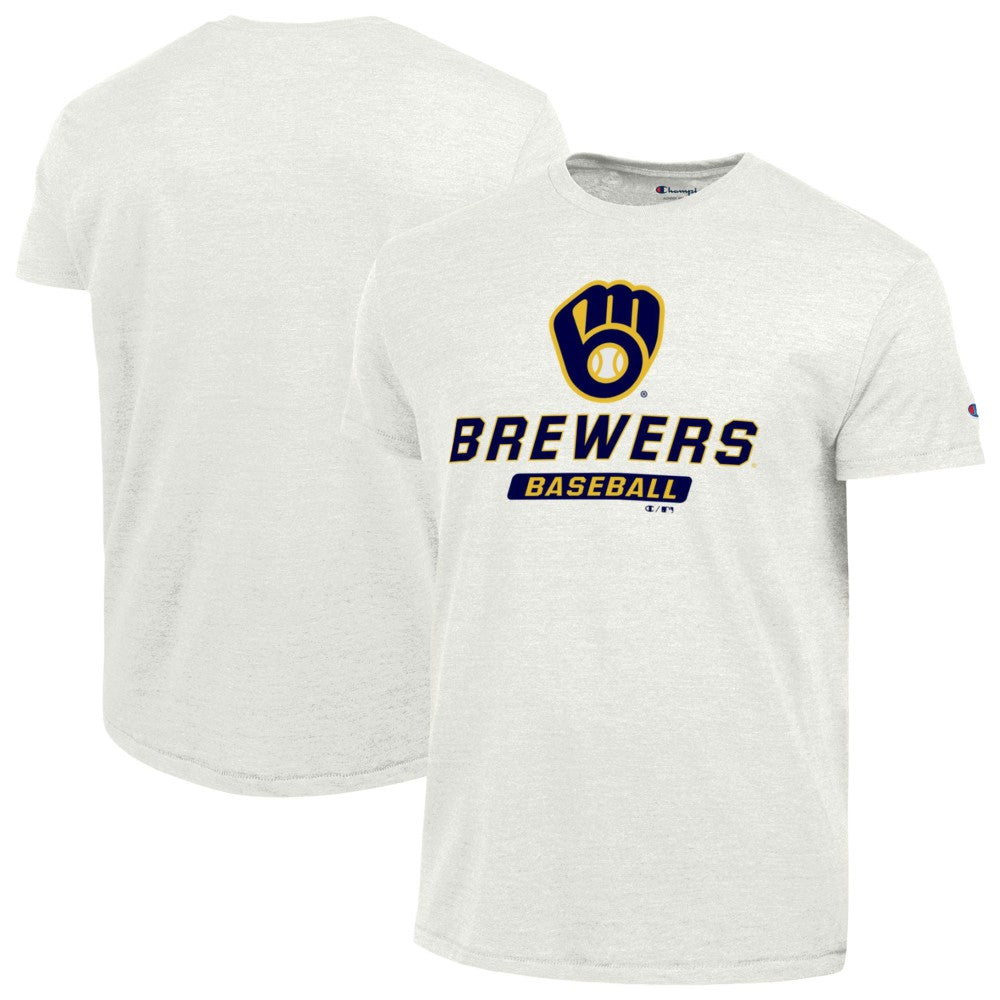 White Milwaukee Brewers Champion Ultimate Tri-blend T-Shirt