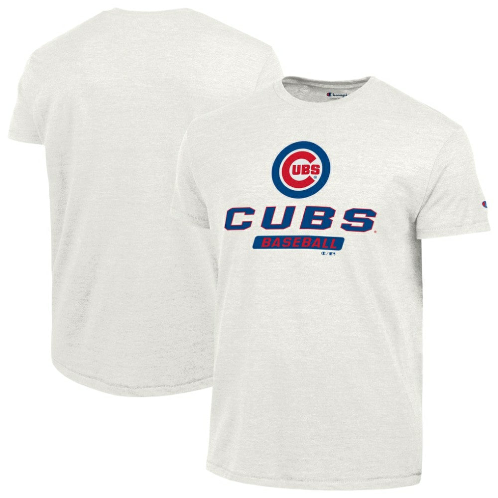 White Chicago Cubs Champion Ultimate Tri-blend T-Shirt