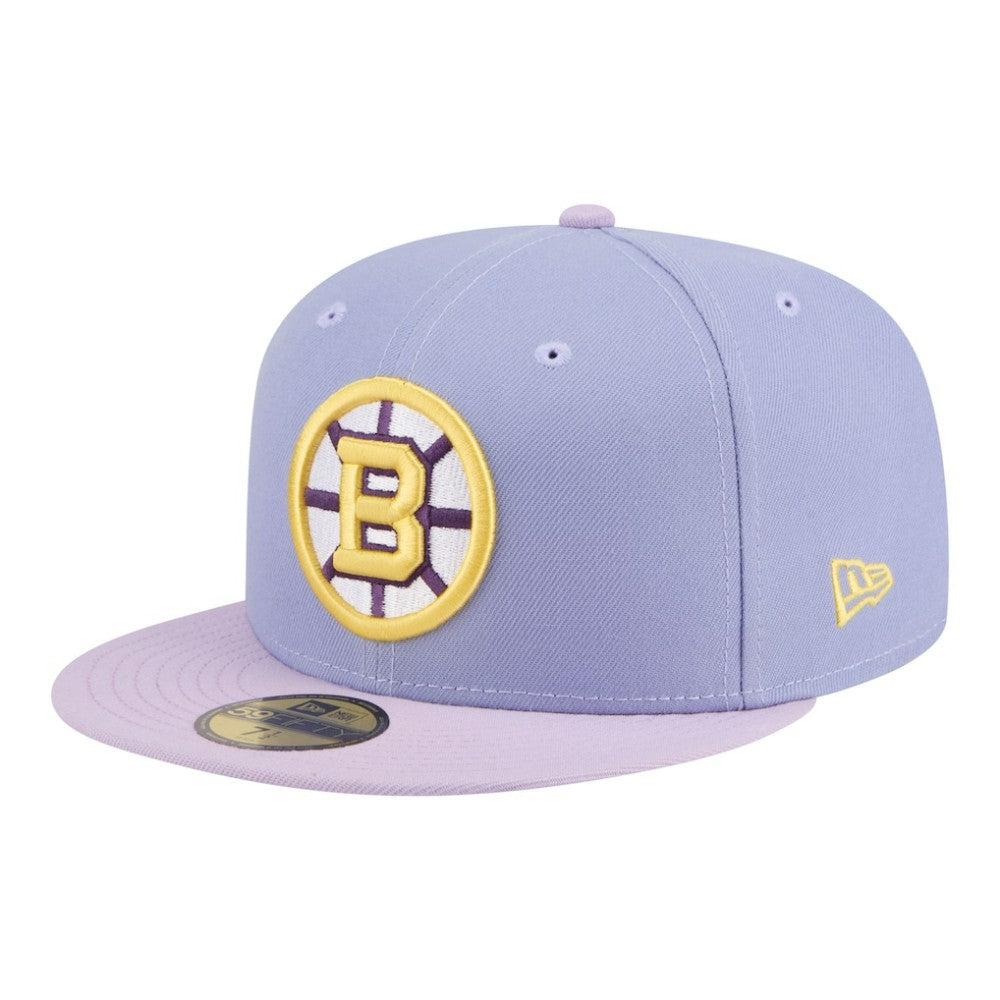 NHL Boston Bruins New Era Lavender Bloom 59FIFTY Fitted Hat