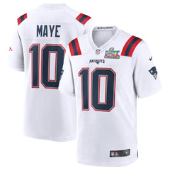 Drake Maye  Super Bowl LX Patch Game Jersey - New England Patriots Jerseys