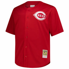 Red Deion Sanders Cincinnati Reds Mitchell & Ness Big & Tall Cooperstown Mesh Batting Practice Jersey