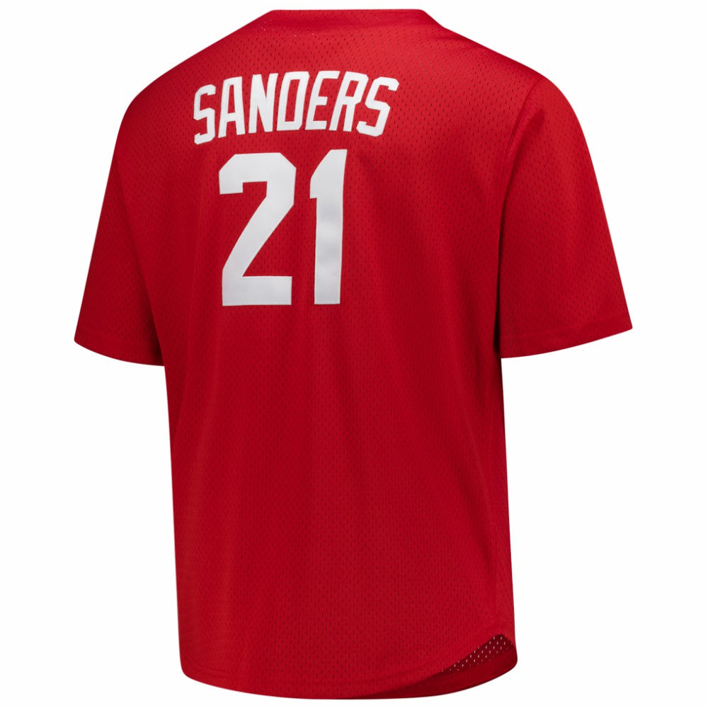 Red Deion Sanders Cincinnati Reds Mitchell & Ness Big & Tall Cooperstown Mesh Batting Practice Jersey