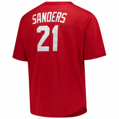 Red Deion Sanders Cincinnati Reds Mitchell & Ness Big & Tall Cooperstown Mesh Batting Practice Jersey