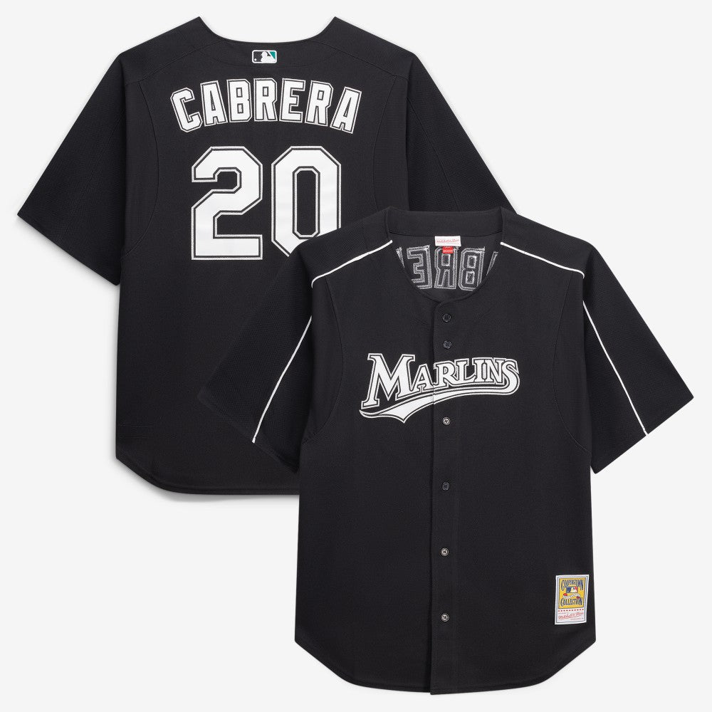 Black Miguel Cabrera Miami Marlins Mitchell & Ness Big & Tall Cooperstown Mesh Batting Practice Jersey