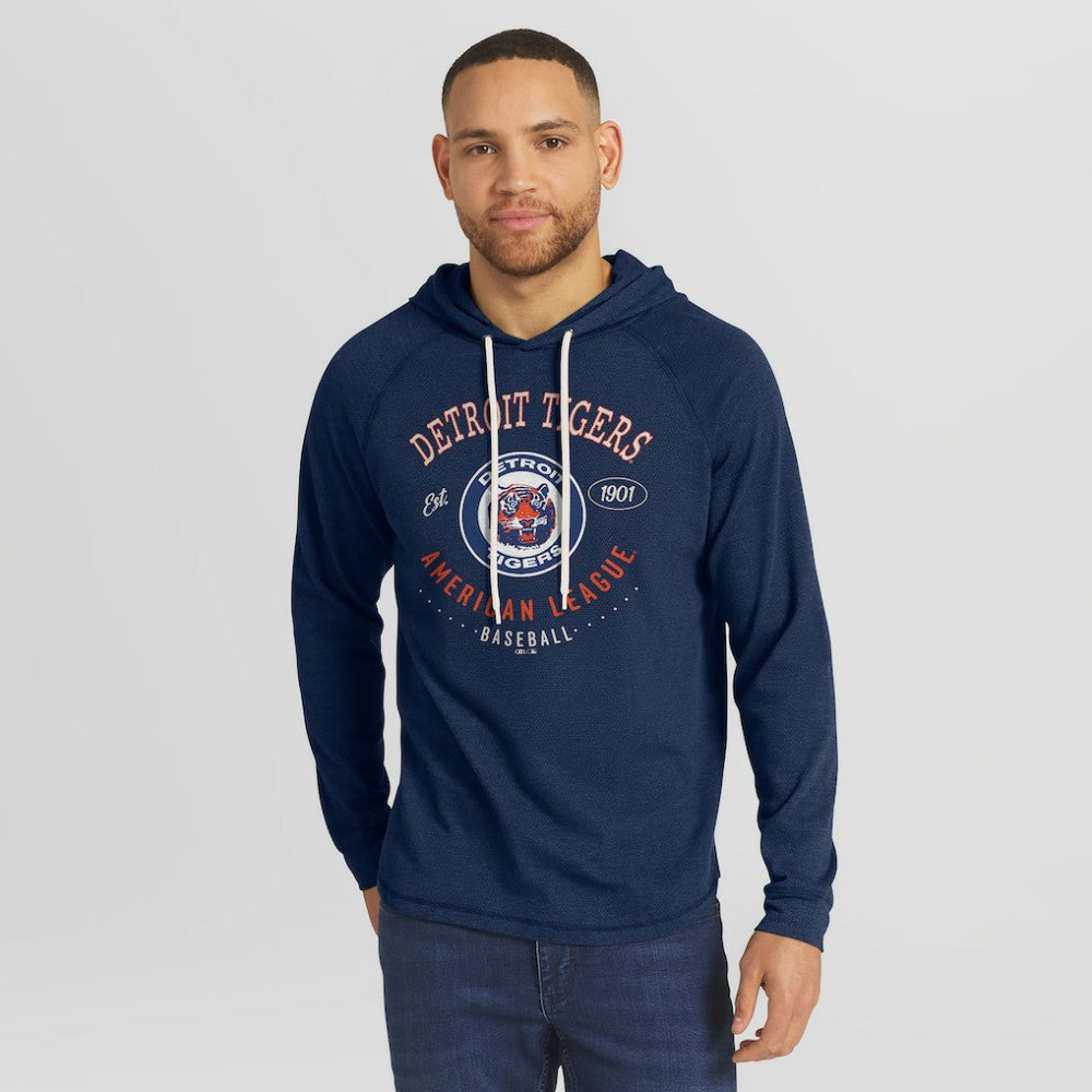 Blue Detroit Tigers Darius Rucker Collection by Fanatics Raglan Hooded Long Sleeve T-Shirt