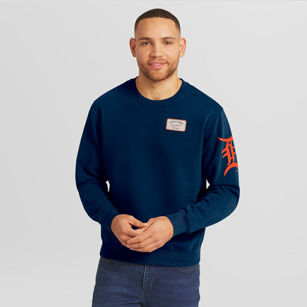 Navy Detroit Tigers Darius Rucker Collection by Fanatics Washed Crew Neck Pullover Sweatshirt