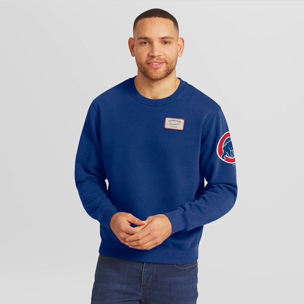 Royal Chicago Cubs Darius Rucker Collection by Fanatics Washed Crew Neck Pullover Sweatshirt