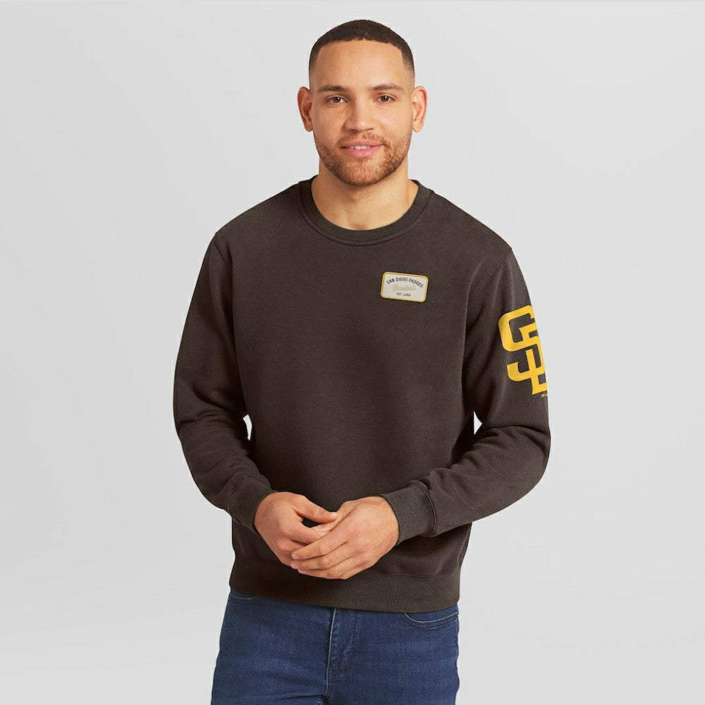 Brown San Diego Padres Darius Rucker Collection by Fanatics Washed Crew Neck Pullover Sweatshirt