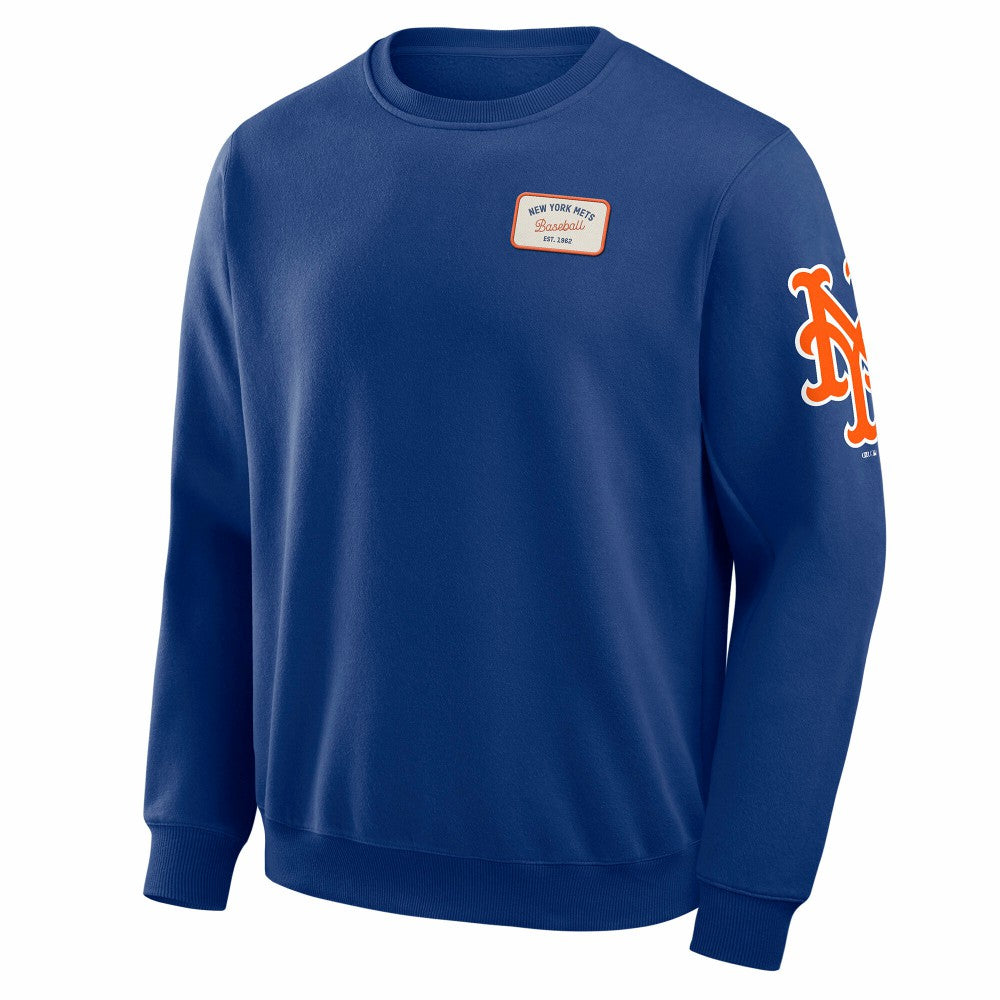 Royal New York Mets Darius Rucker Collection by Fanatics Washed Crew Neck Pullover Sweatshirt