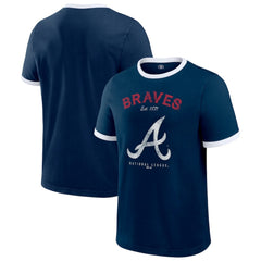 Navy Atlanta Braves Darius Rucker Collection by Fanatics Washed Ringer T-Shirt