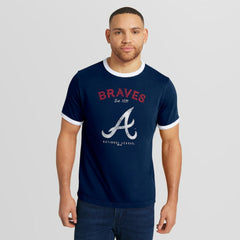 Navy Atlanta Braves Darius Rucker Collection by Fanatics Washed Ringer T-Shirt