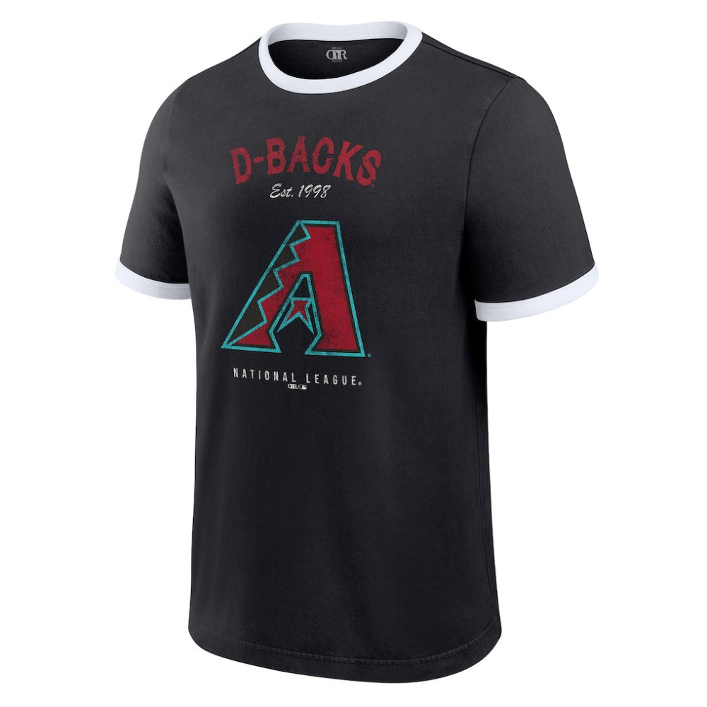 Black Arizona Diamondbacks Darius Rucker Collection by Fanatics Washed Ringer T-Shirt