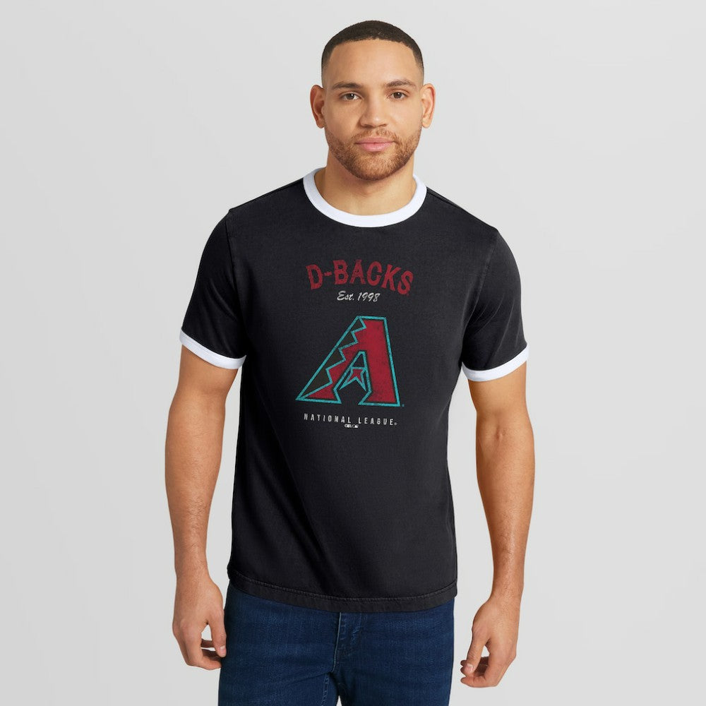 Black Arizona Diamondbacks Darius Rucker Collection by Fanatics Washed Ringer T-Shirt