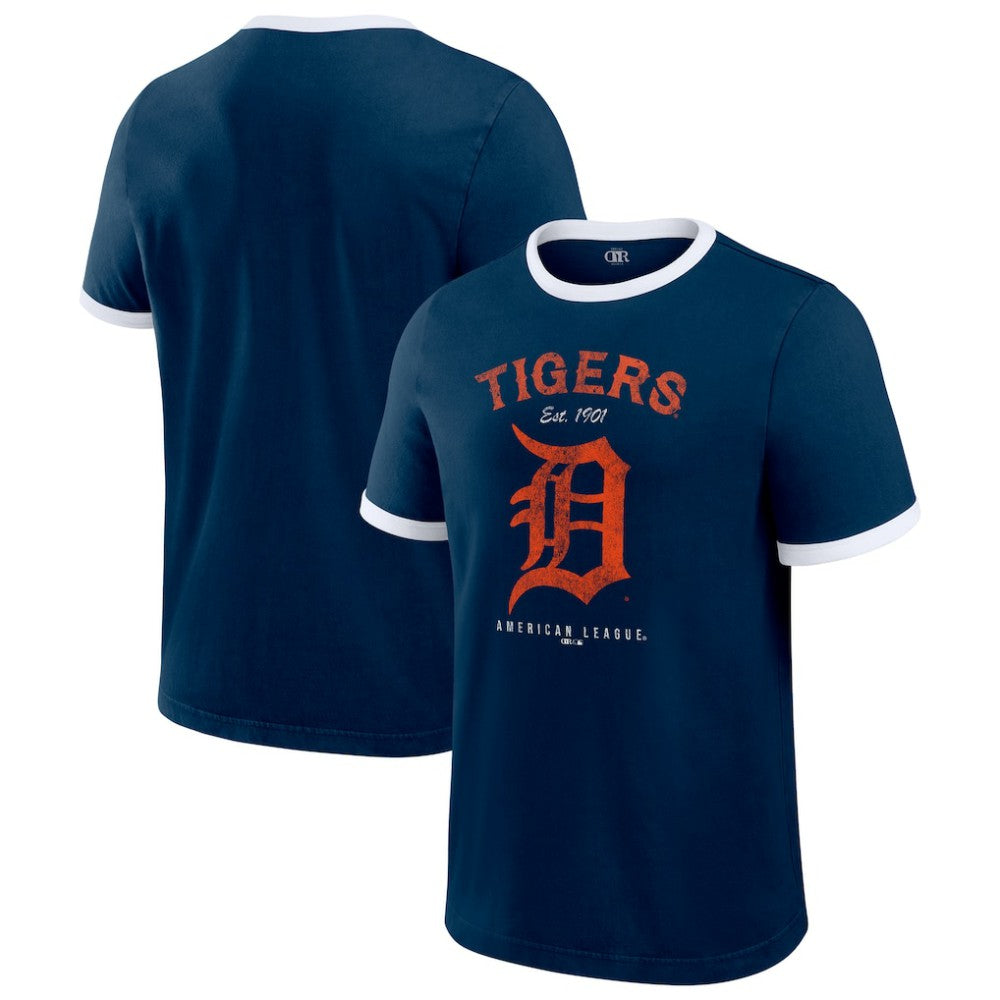 Navy Detroit Tigers Darius Rucker Collection by Fanatics Washed Ringer T-Shirt