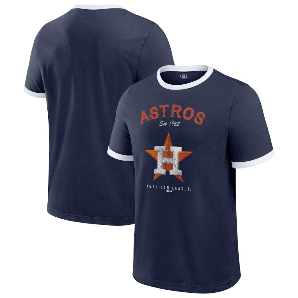 Navy Houston Astros Darius Rucker Collection by Fanatics Washed Ringer T-Shirt