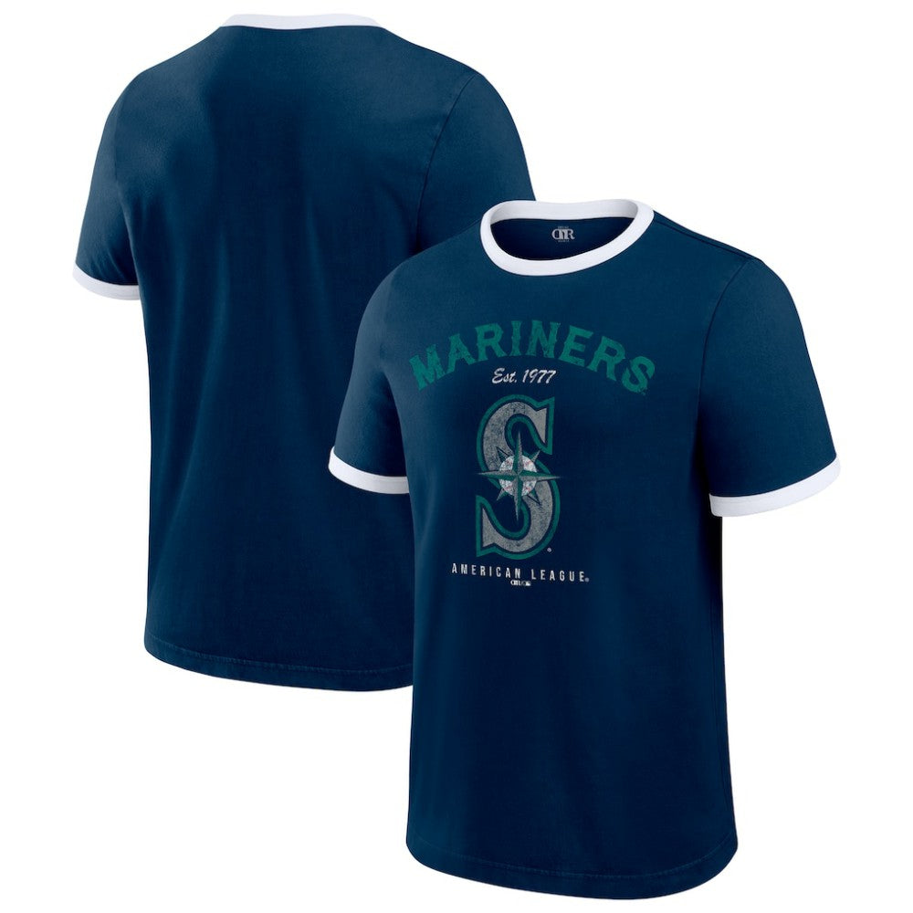 Navy Seattle Mariners Darius Rucker Collection by Fanatics Washed Ringer T-Shirt