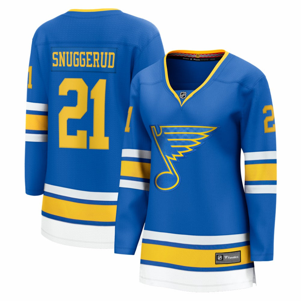 NHL Jimmy Snuggerud St. Louis Blues Fanatics Women's Home Breakaway Jersey