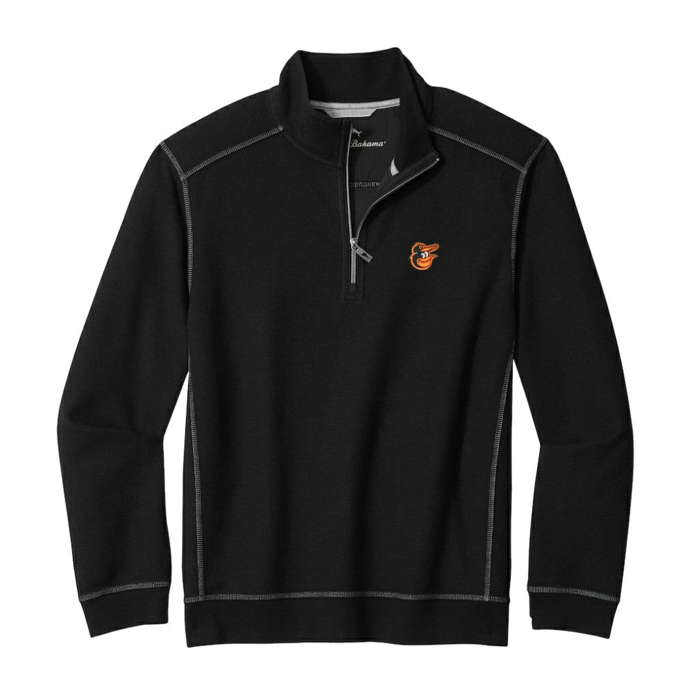 Black Baltimore Orioles Tommy Bahama Montego Bay Half-Zip Sweatshirt