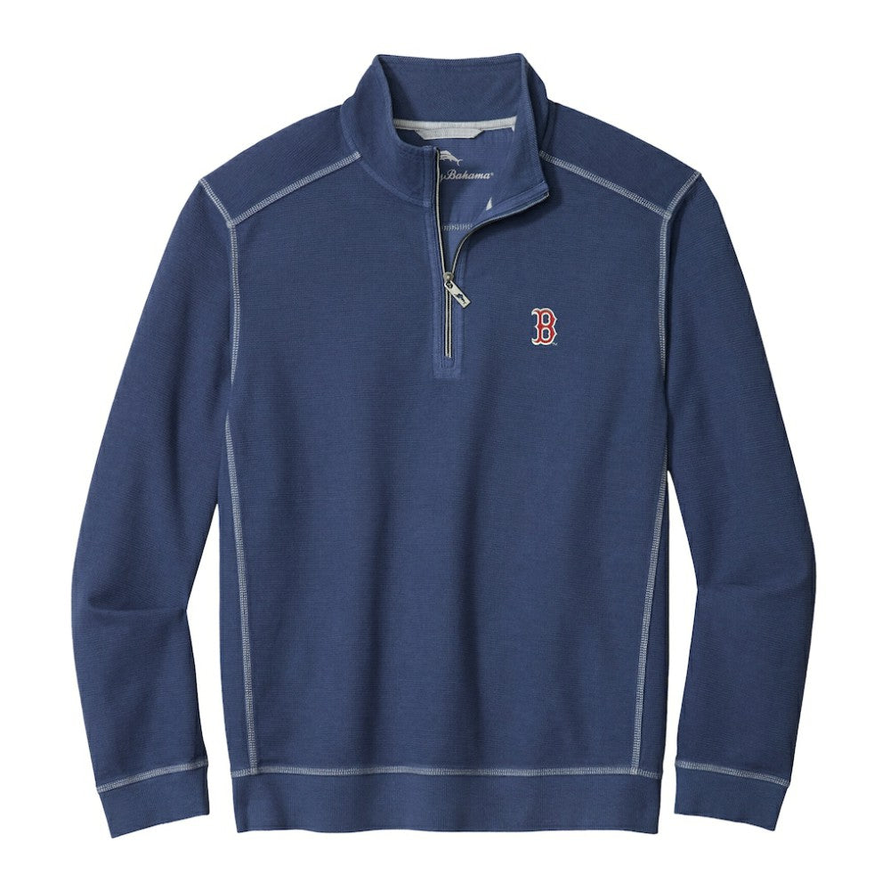 Navy Boston Red Sox Tommy Bahama Montego Bay Half-Zip Sweatshirt