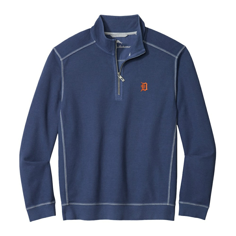 Navy Detroit Tigers Tommy Bahama Montego Bay Half-Zip Sweatshirt