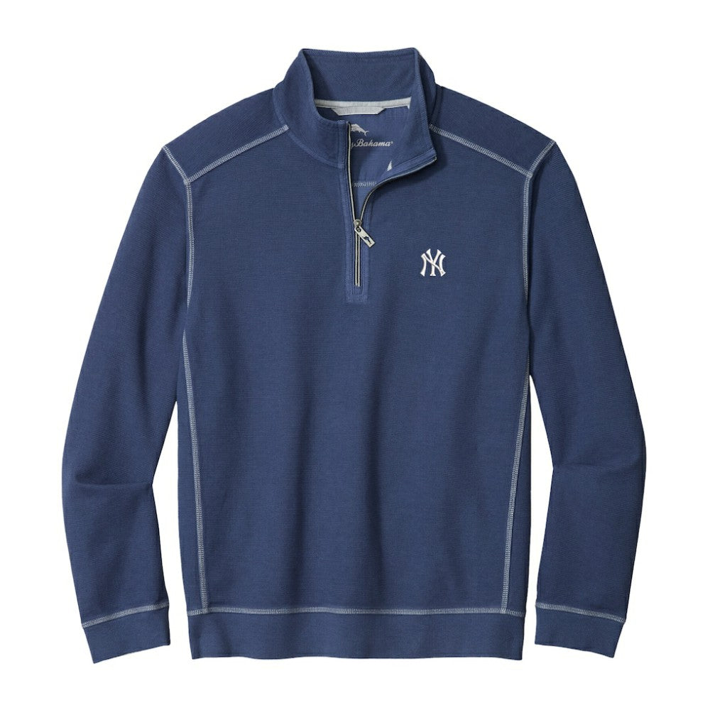 Navy New York Yankees Tommy Bahama Montego Bay Half-Zip Sweatshirt