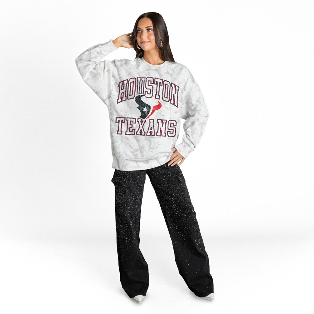 Gameday Couture Women's Whiteout Oversized Premium Fleece Sweatshirt - Houston Texans Sweatshirts