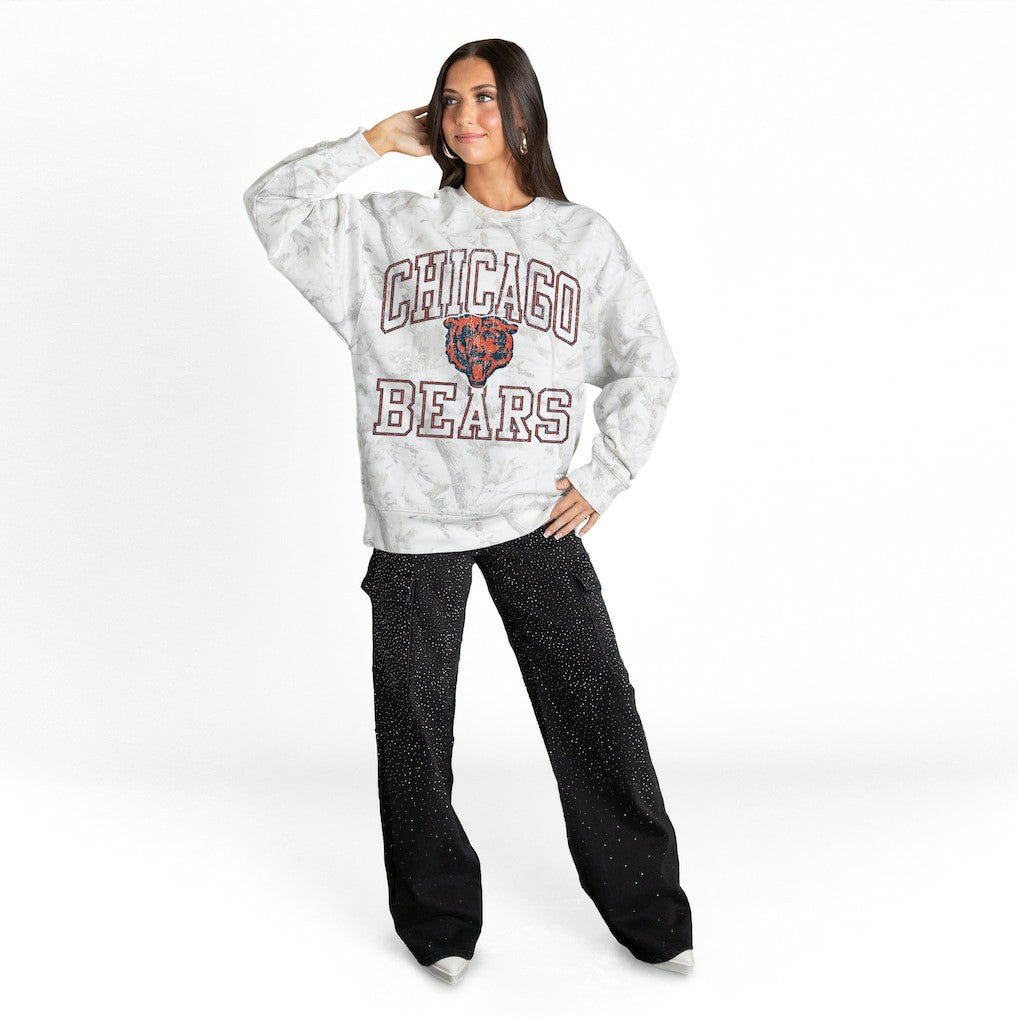 Gameday Couture Women's Whiteout Oversized Premium Fleece Sweatshirt - Chicago Bears Sweatshirts