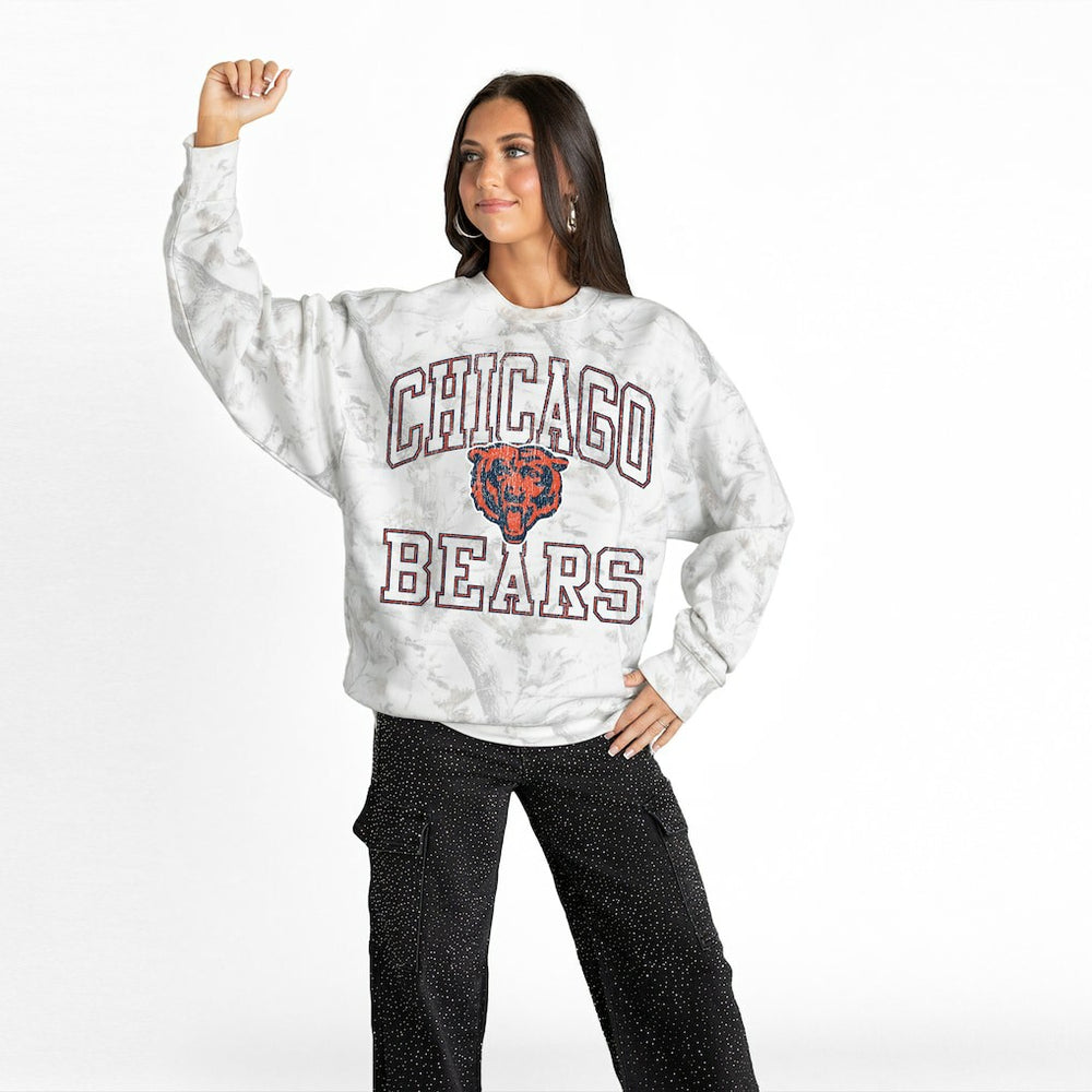 Gameday Couture Women's Whiteout Oversized Premium Fleece Sweatshirt - Chicago Bears Sweatshirts