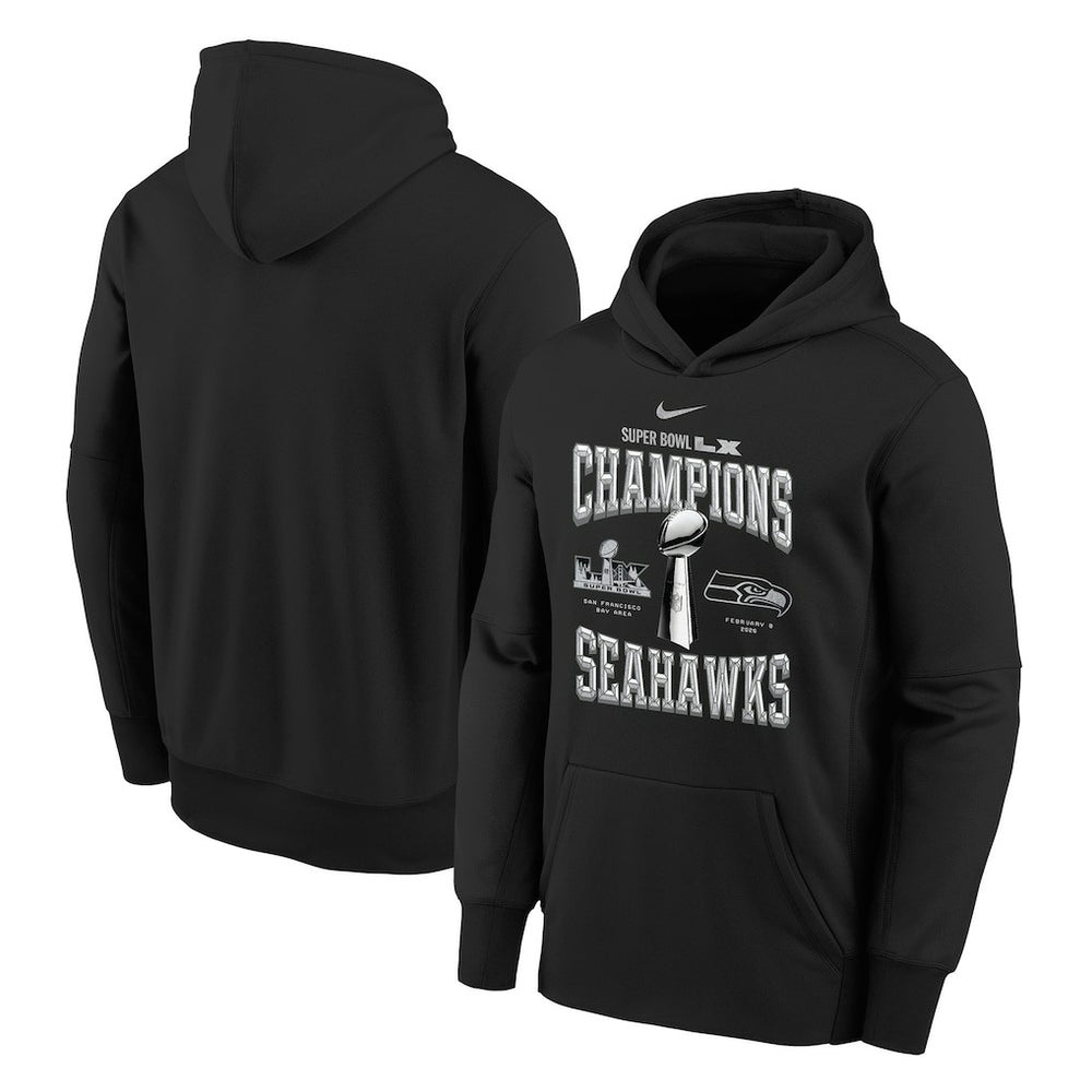 Youth Super Bowl LX Champions Locker Room Trophy Collection Authentic Hoodie - Seattle Seahawks Hoodies
