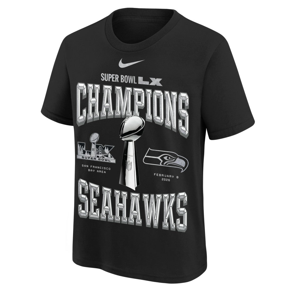 Youth Super Bowl LX Champions Locker Room Trophy Collection Authentic T-Shirt - Seattle Seahawks T-shirts