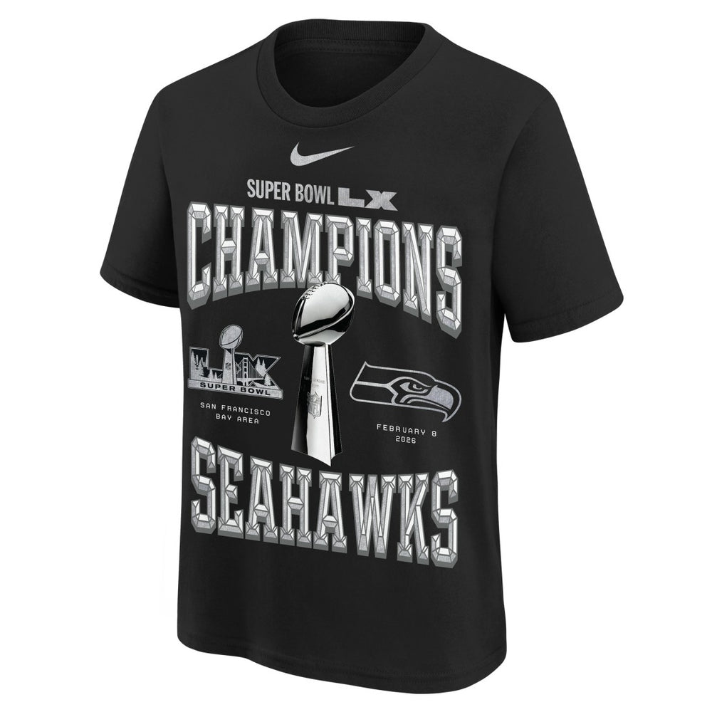 Youth Super Bowl LX Champions Locker Room Trophy Collection Authentic T-Shirt - Seattle Seahawks T-shirts