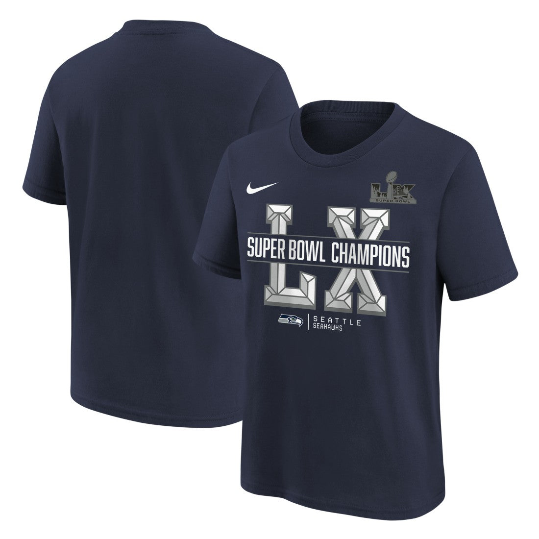 Youth Super Bowl LX Champions T-Shirt - Seattle Seahawks T-shirts
