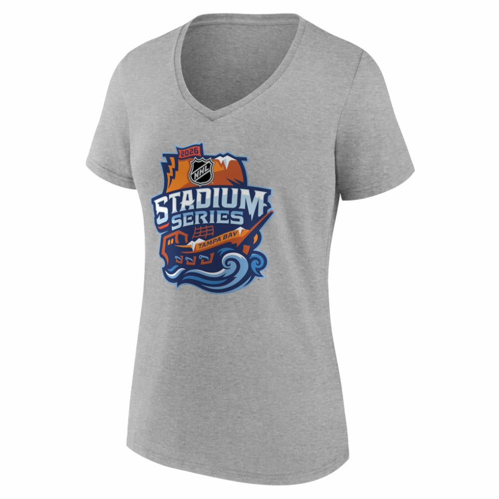 NHL Boston Bruins Women's 2026 NHL Stadium Series Personalized Name & Number V-Neck T-Shirt