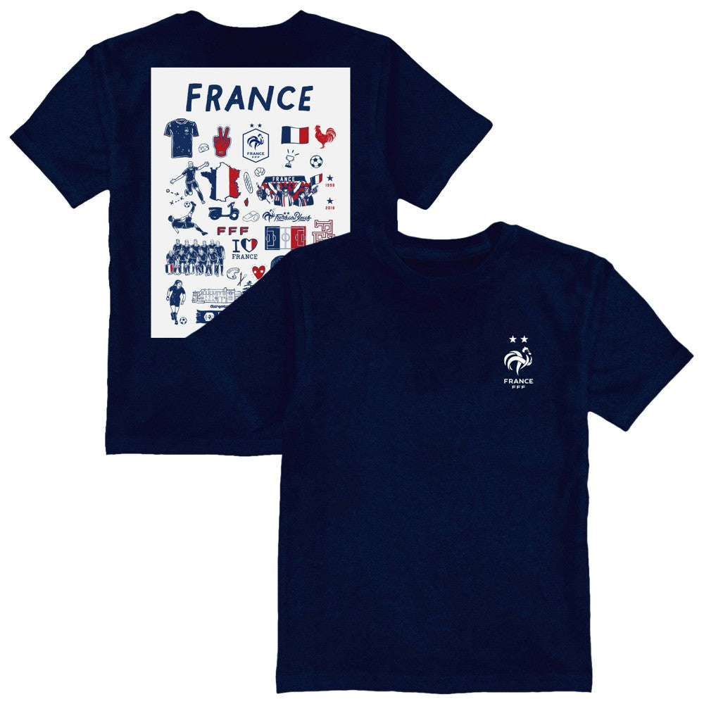 France National Team Vive La Fete Youth Impressions Artwork T-Shirt