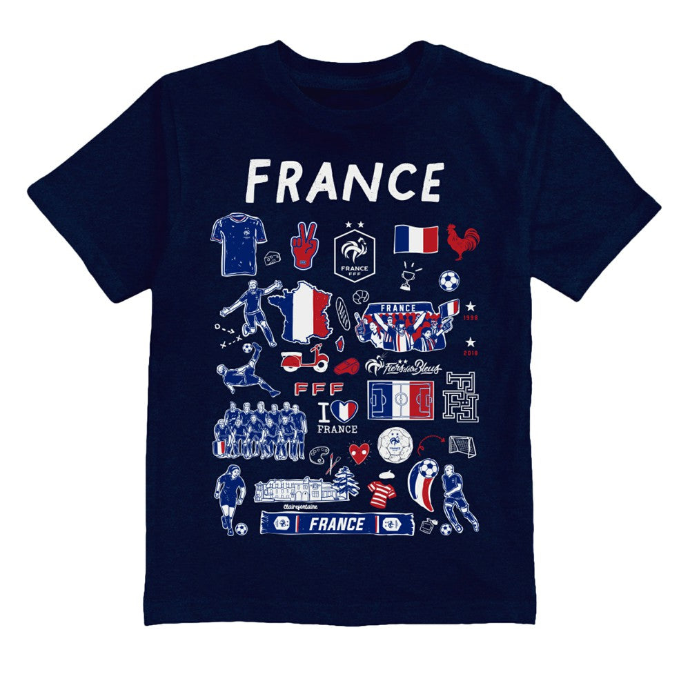 France National Team Vive La Fete Youth Impressions Artwork T-Shirt
