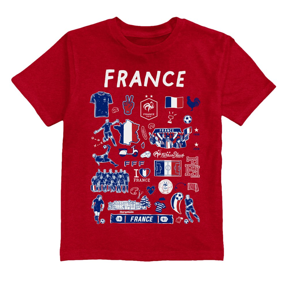 France National Team Vive La Fete Youth Impressions Artwork T-Shirt